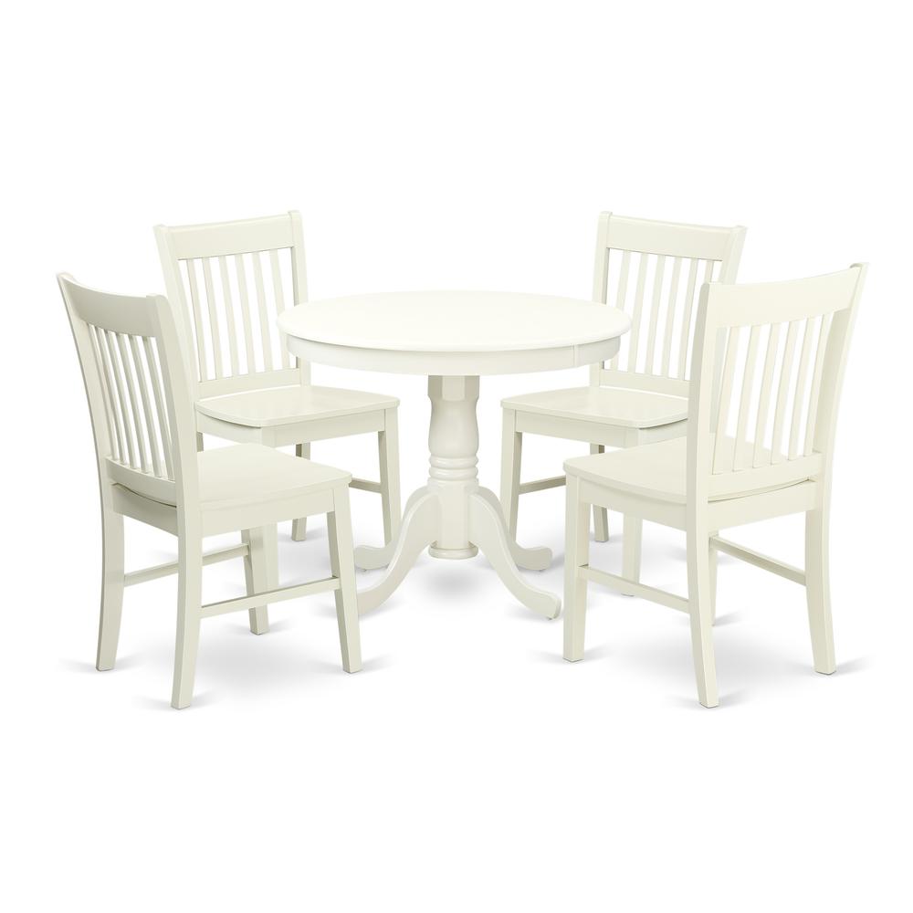 Dining Room Set Linen White, ANNO5-LWH-W. Picture 1
