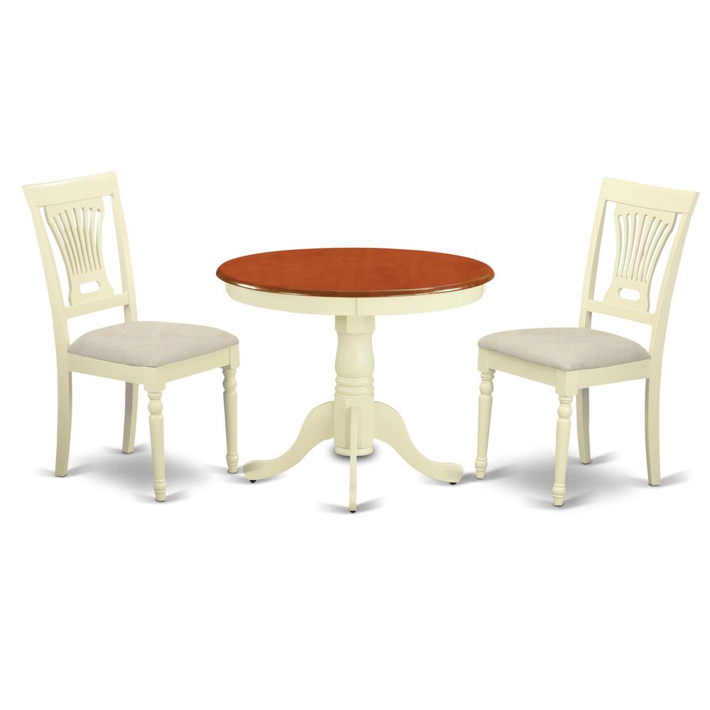 3  Pc  Kitchen  nook  Dining  set-round  Table  plus  2  Chairs  for  Dining  room. The main picture.