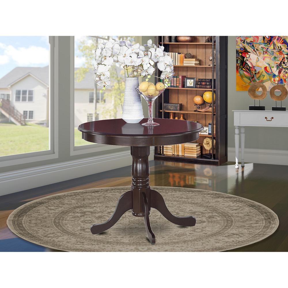 ANTI3-CAP-C 3 PC small Kitchen Table and Chairs set-round Table plus 2 Kitchen Dining Chairs. Picture 3