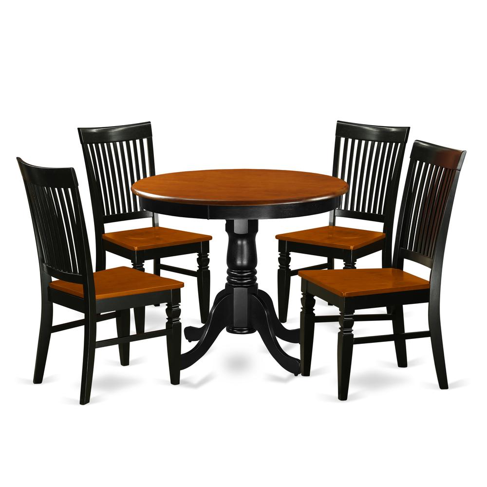 Dining Room Set Black & Cherry, ANWE5-BCH-W. Picture 1