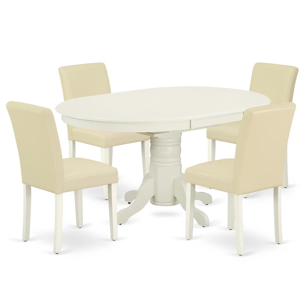 Dining Room Set Linen White, AVAB5-LWH-64. Picture 1