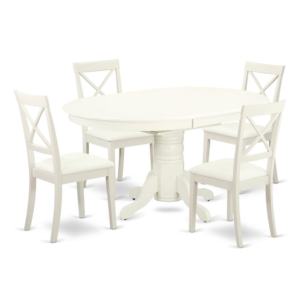 Dining Room Set Linen White, AVBO5-LWH-LC. Picture 1