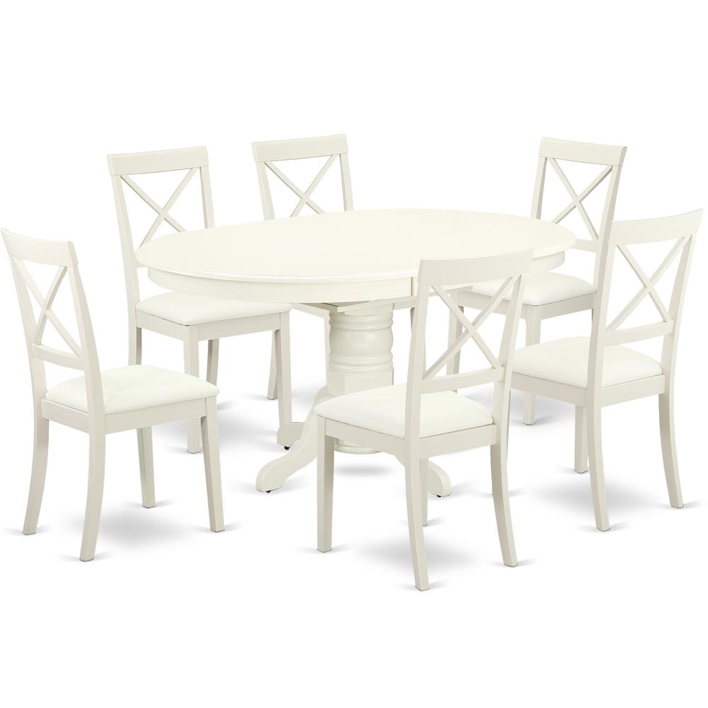 Dining Room Set Linen White, AVBO7-LWH-LC. Picture 1