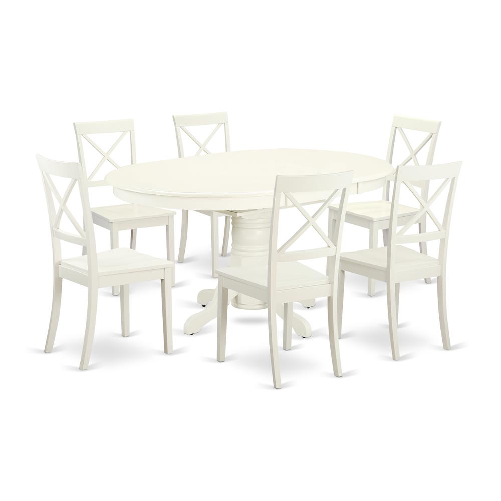 Dining Room Set Linen White, AVBO7-LWH-W. Picture 1