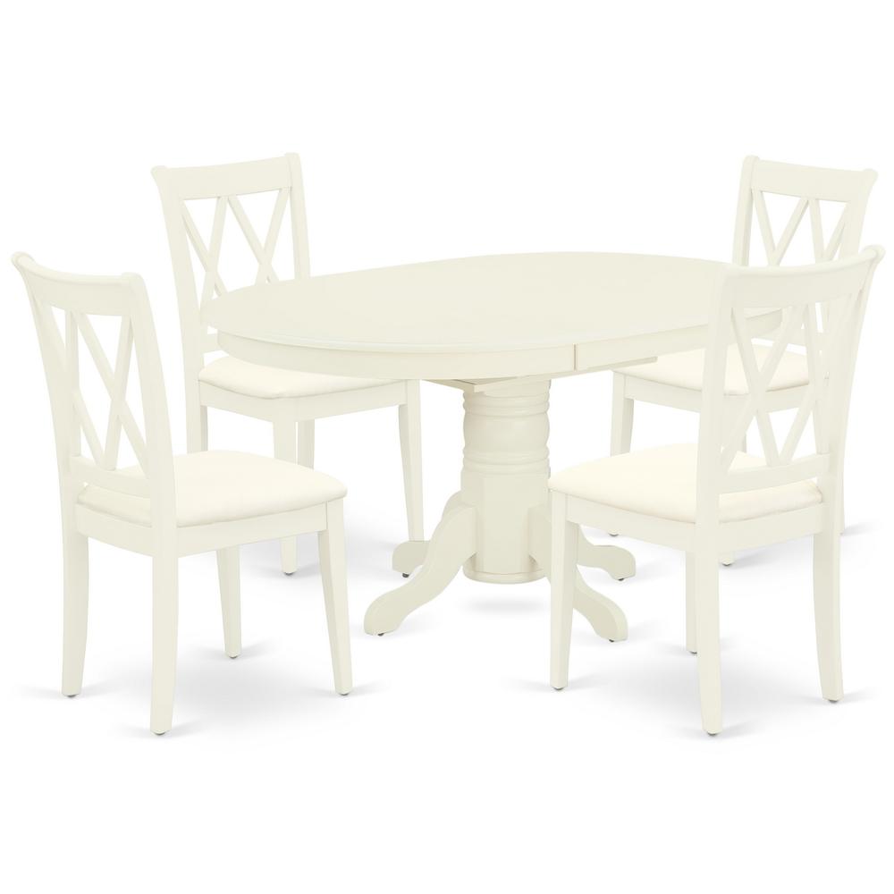 Dining Room Set Linen White, AVCL5-LWH-C. Picture 1
