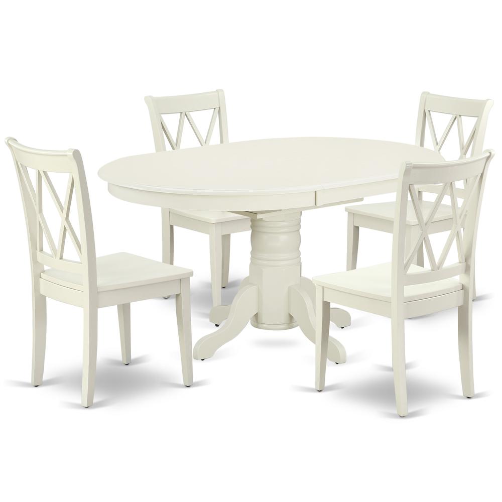 Dining Room Set Linen White, AVCL5-LWH-W. Picture 1