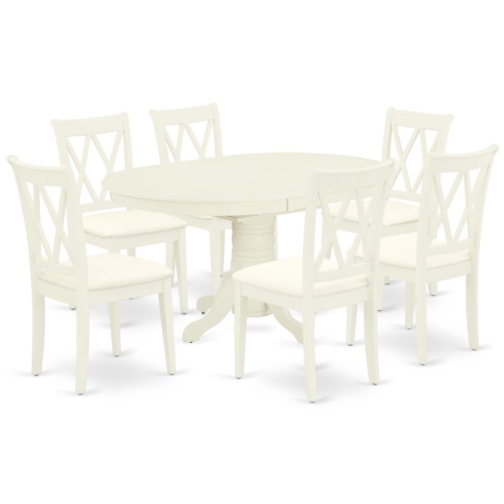 Dining Room Set Linen White, AVCL7-LWH-C. Picture 1