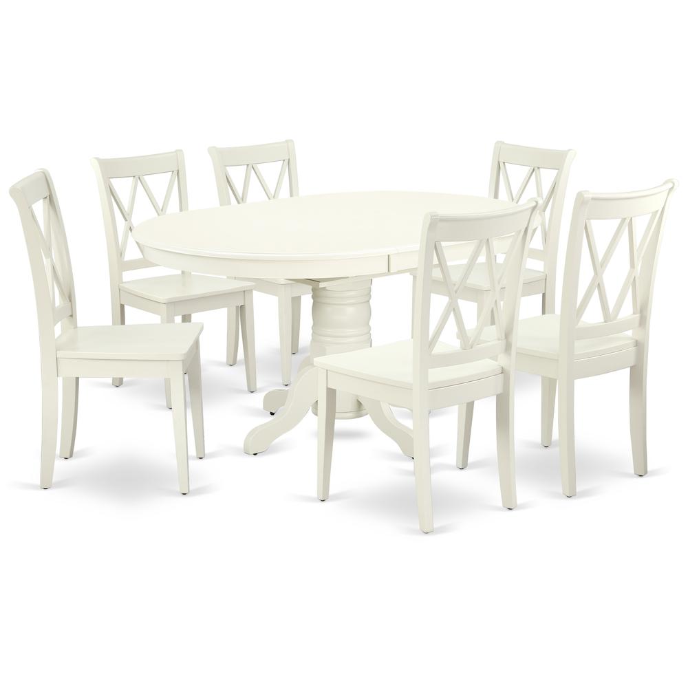 Dining Room Set Linen White, AVCL7-LWH-W. Picture 1