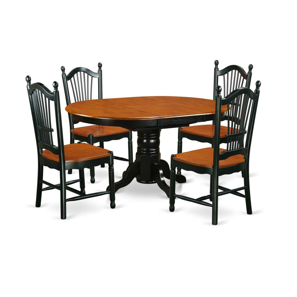 Dining Room Set Black & Cherry, AVDO5-BCH-W. Picture 1