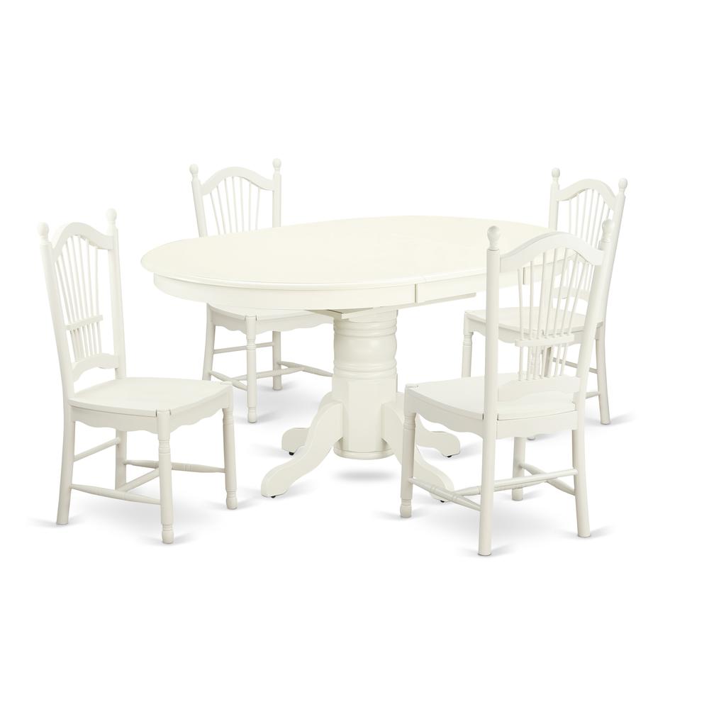 Dining Room Set Linen White, AVDO5-LWH-W. Picture 1
