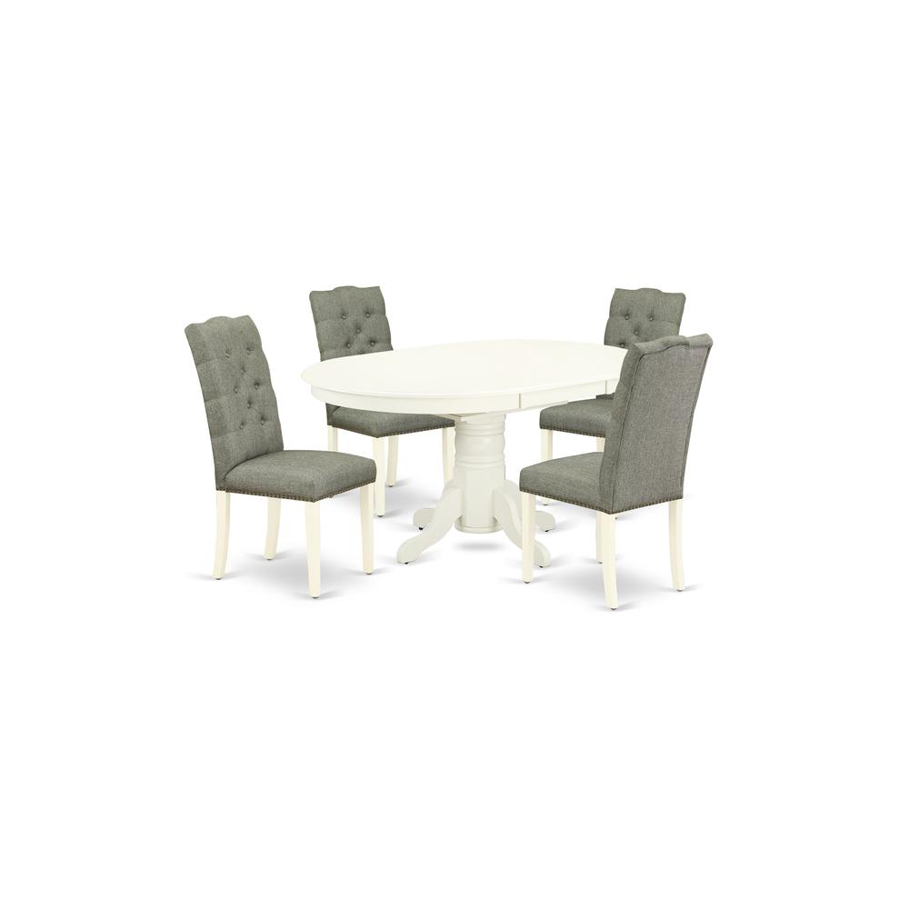 Dining Room Set Linen White, AVEL5-LWH-07. Picture 1