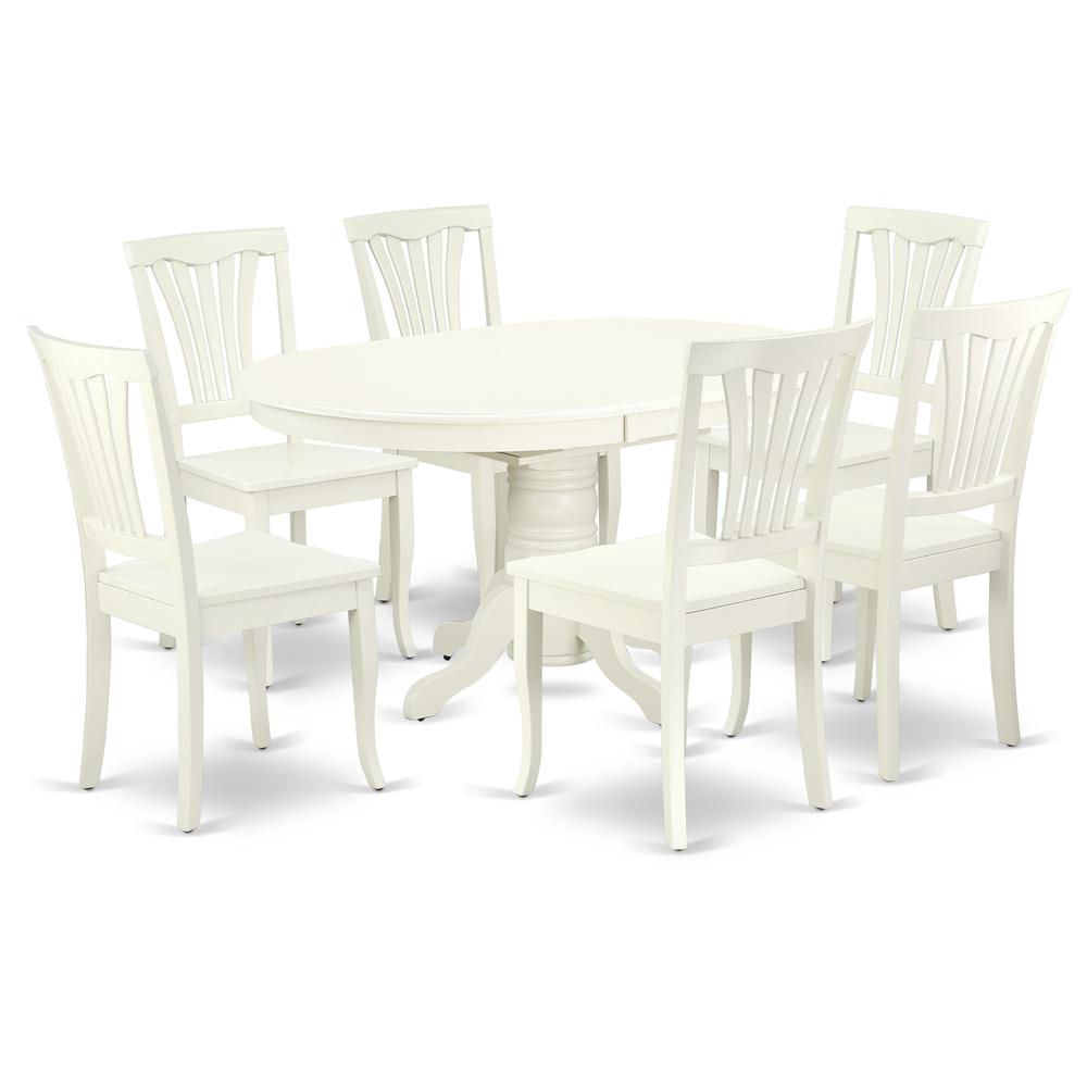Dining Room Set Linen White, AVON7-LWH-W. Picture 1