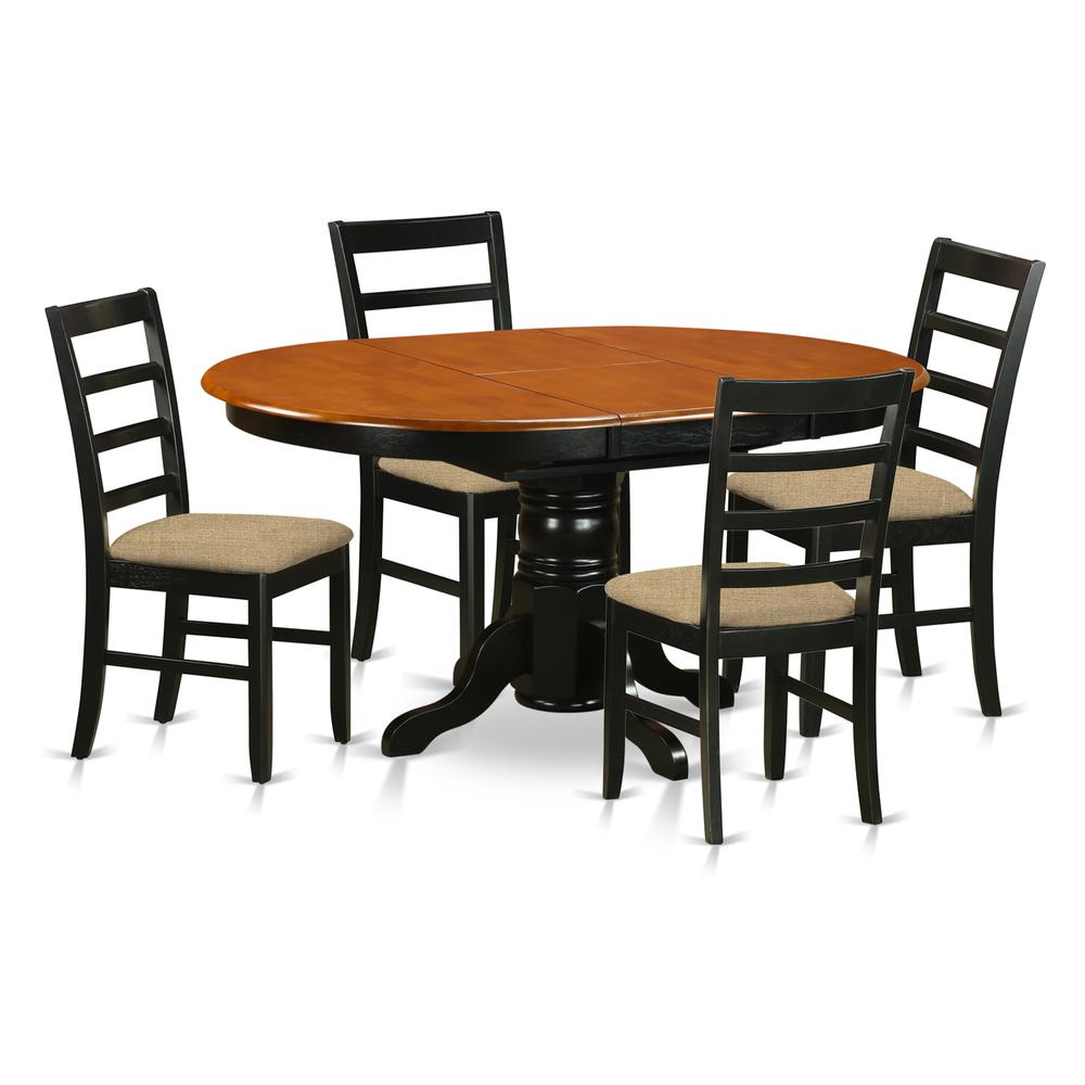 AVPF5-BCH-C Dining set - 5 Pcs with 4 Wooden Chairs. Picture 1