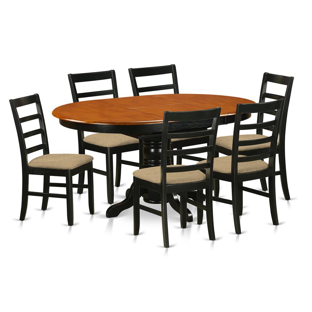 AVPF7-BCH-C Dining set - 7 Pcs with 6 Wooden Chairs. Picture 1