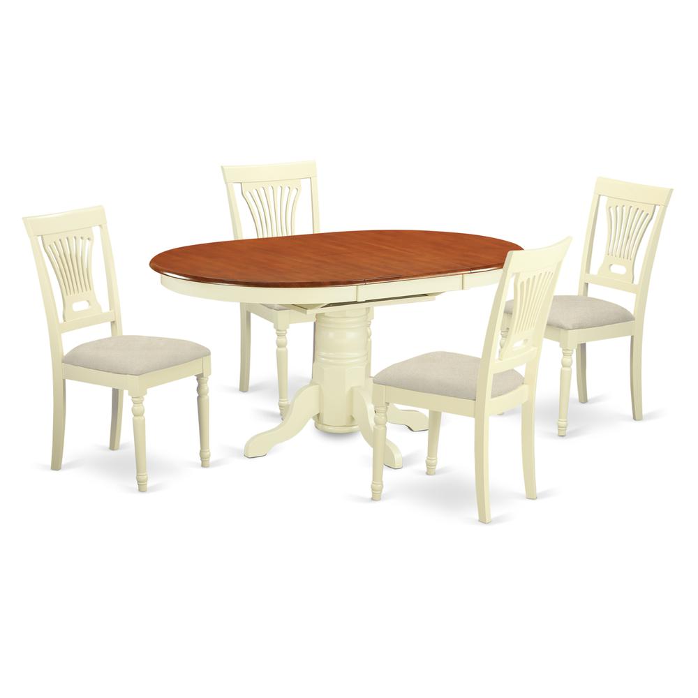AVPL5-WHI-C 5 Pc dinette set - Dinette Table and 4 dinette Chairs. Picture 1