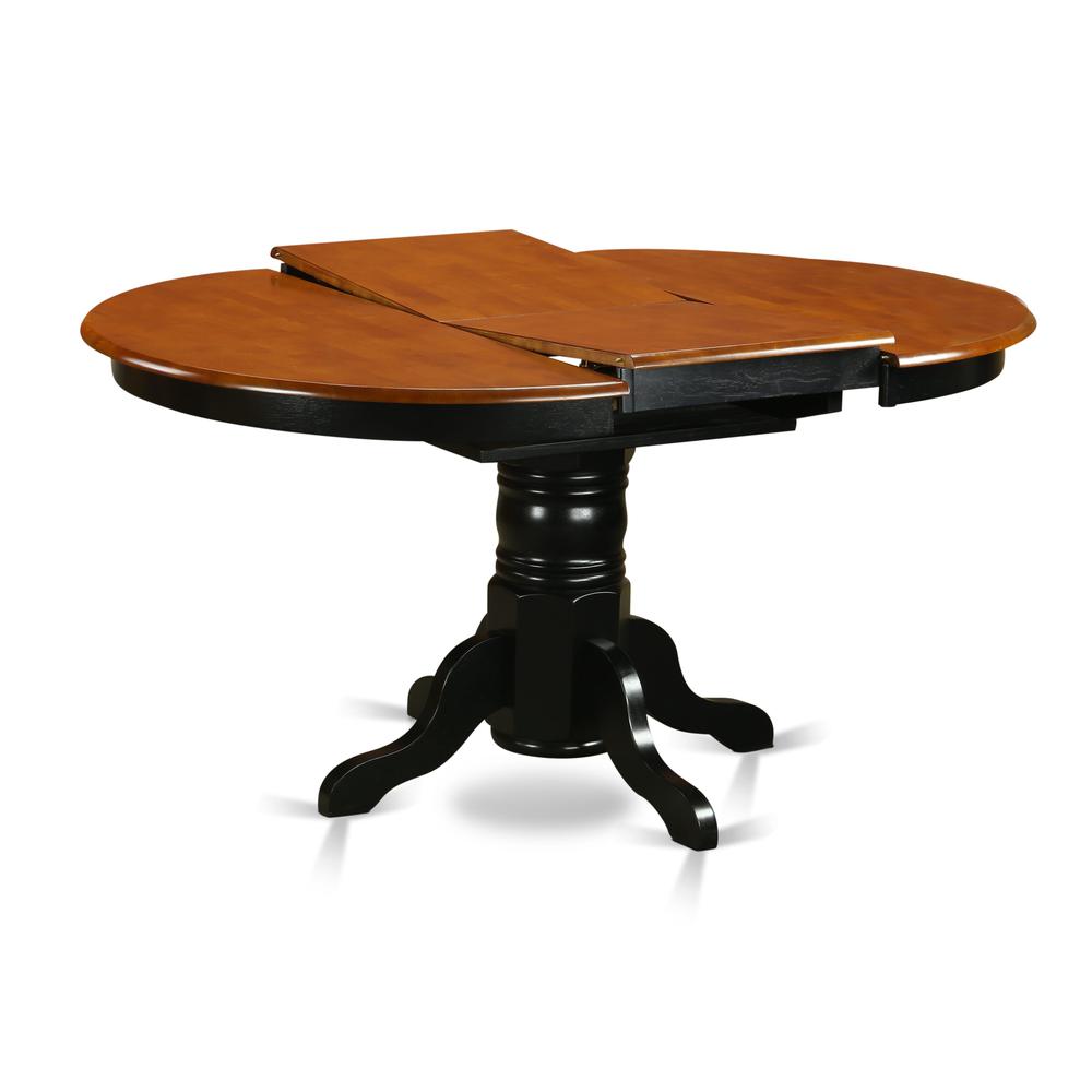 Oval Table with 18" Butterfly leaf -Black and Cherry. Picture 1