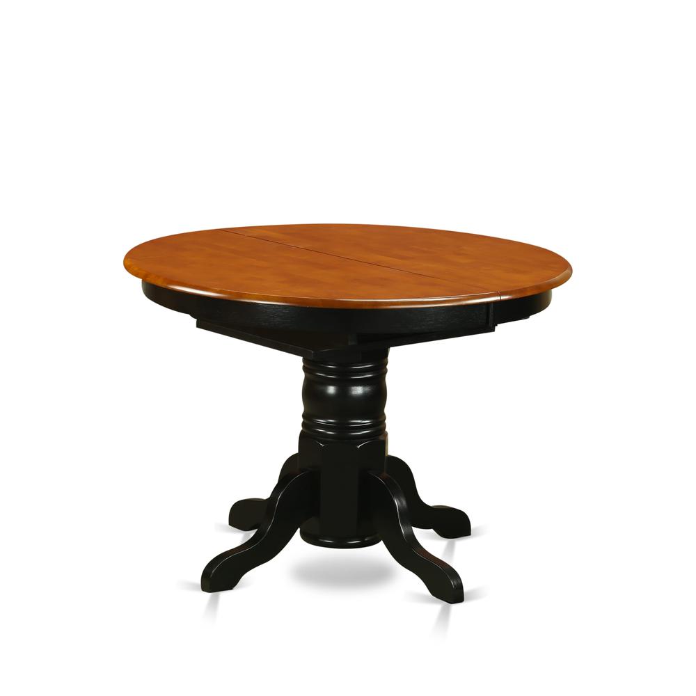 Oval Table with 18" Butterfly leaf -Black and Cherry. Picture 2