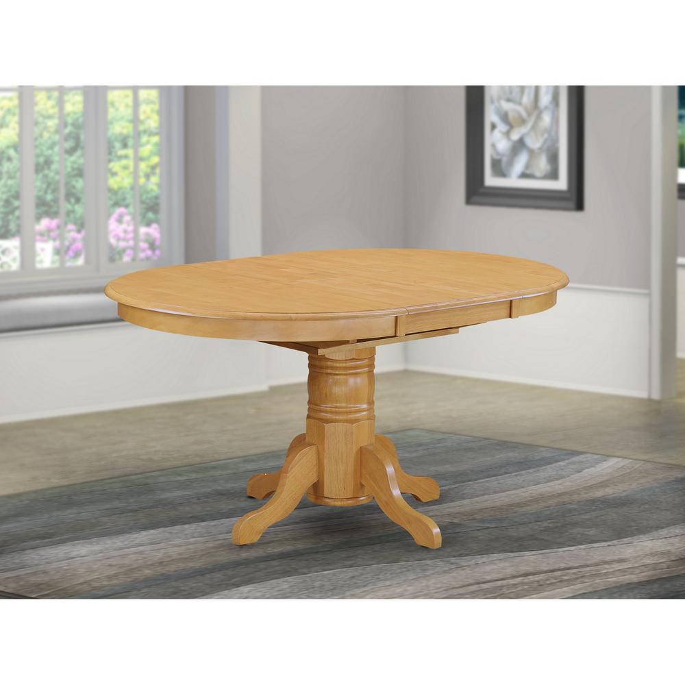 Avon  Single  Pedestal  Oval    Table  With  18"  Butterfly  leaf,  Oak  Finish. Picture 1