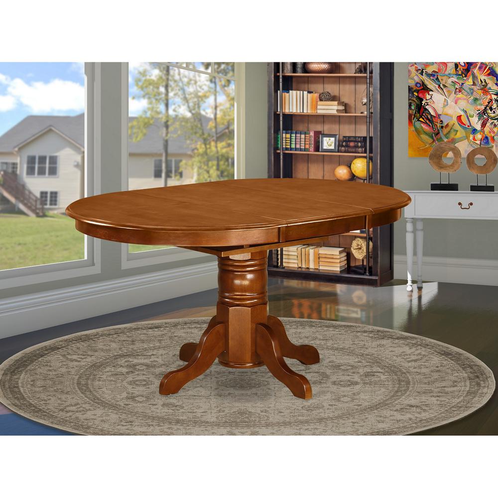 Avon  Oval  Table  With  18"  Butterfly  leaf  -  Saddle  Brown  Finish. Picture 2