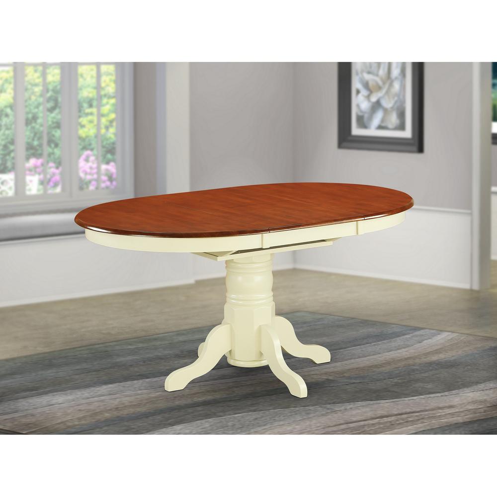 Avon  Oval  Table  With  18"  Butterfly  leaf  -  Buttermilk  and  cherry  Finish. Picture 1