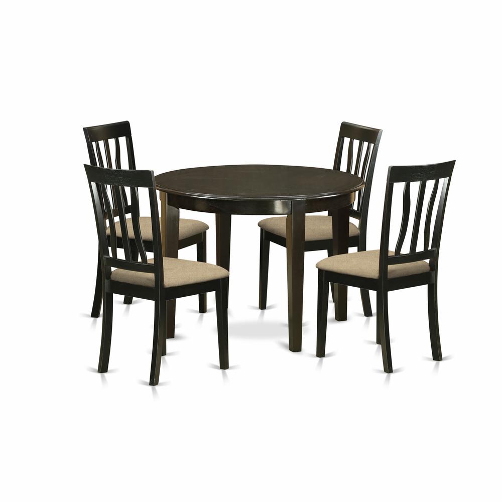 BOAN5-CAP-C 5 PC small Kitchen Table set-Kitchen Table and 4 Kitchen Chairs. Picture 1