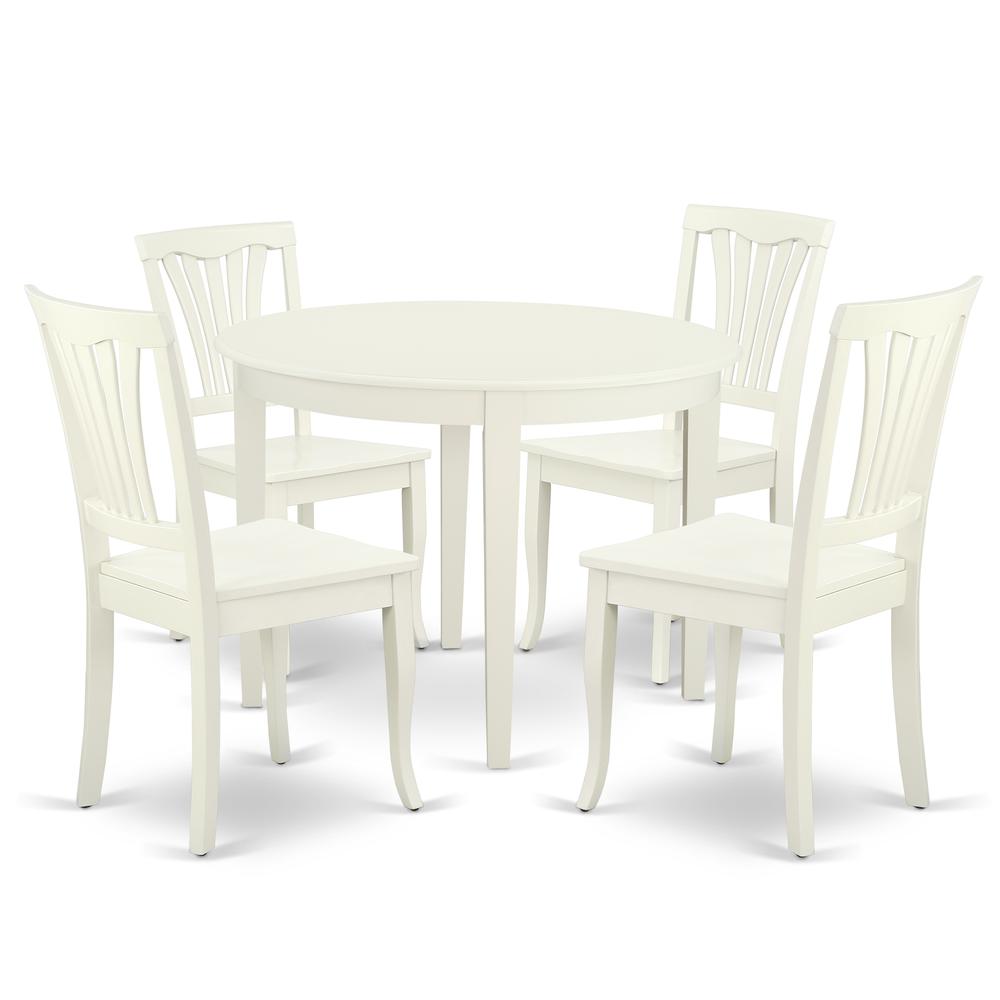 Dining Room Set Linen White, BOAV5-LWH-W. Picture 1