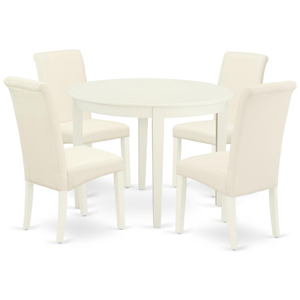 Dining Room Set Linen White, BOBA5-WHI-01. Picture 1