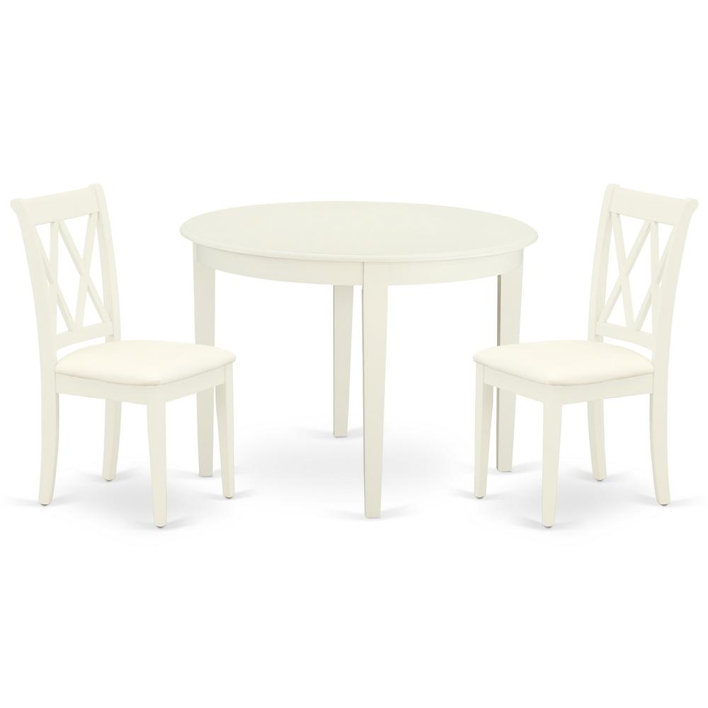 Dining Room Set Linen White, BOCL3-WHI-C. Picture 1