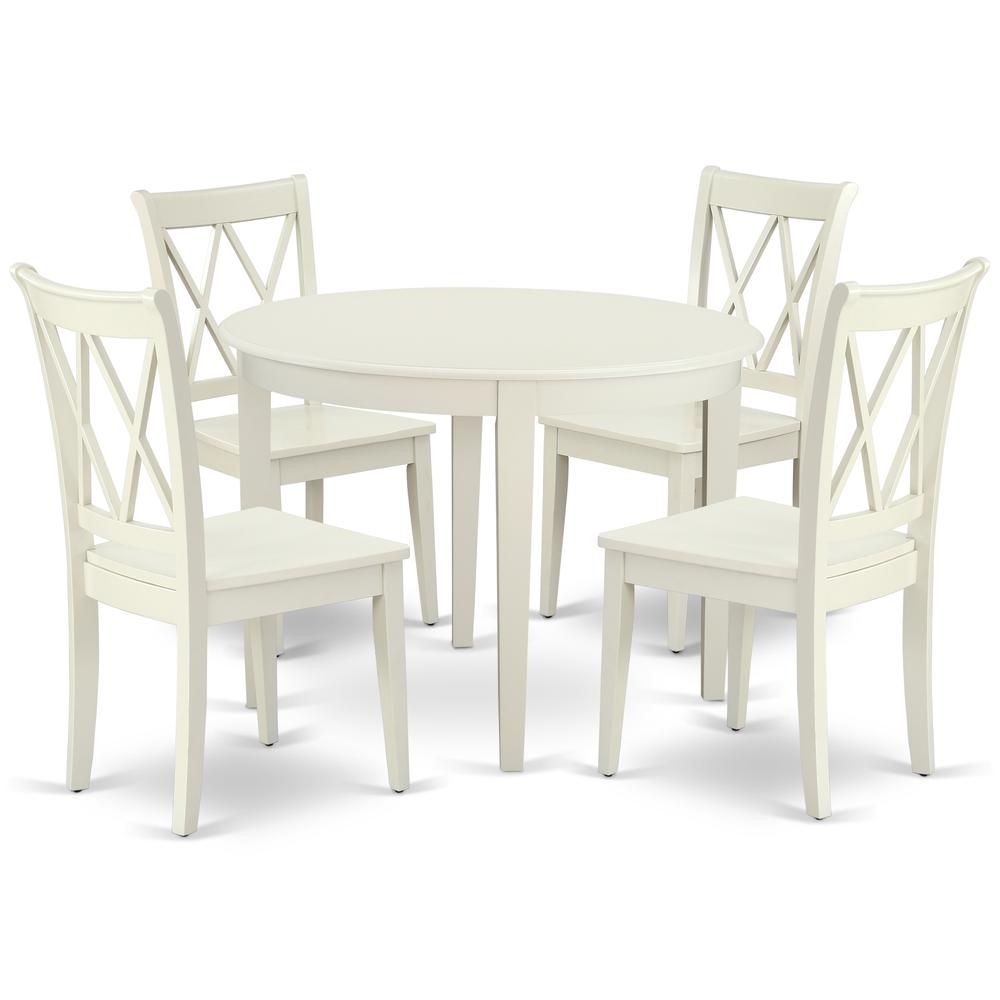 Dining Room Set Linen White, BOCL5-LWH-W. Picture 1