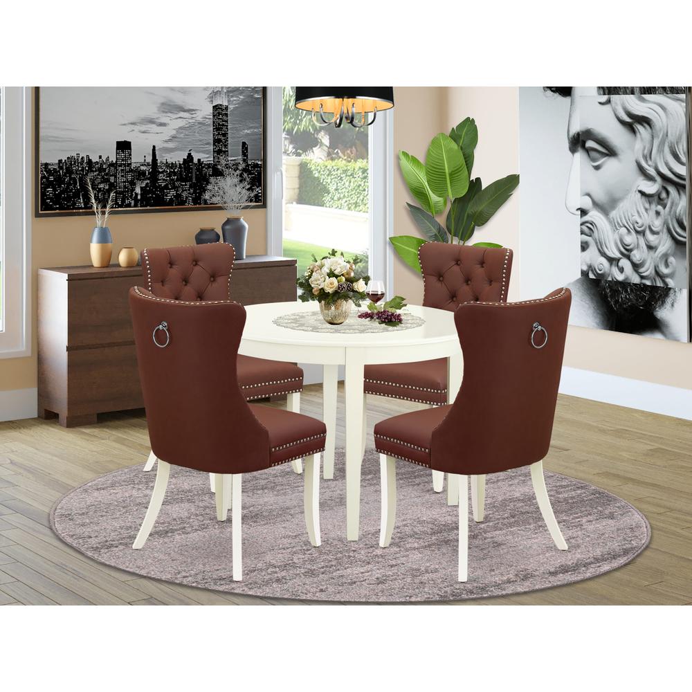 5 Piece Dining Set for Small Spaces Consists of a Round Kitchen Table. Picture 1