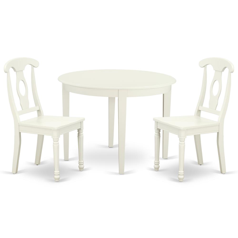 Dining Room Set Linen White, BOKE3-LWH-W. Picture 1