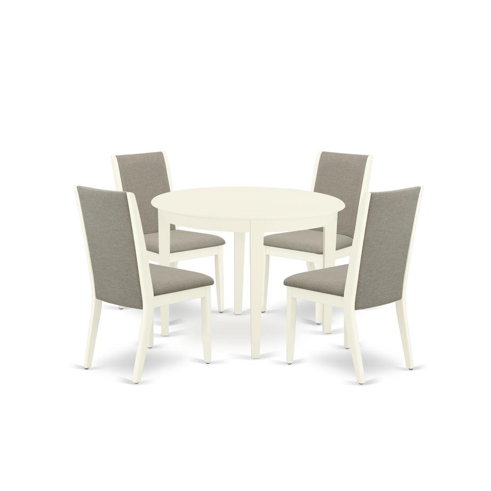 Dining Room Set Linen White, BOLA5-WHI-06. Picture 1
