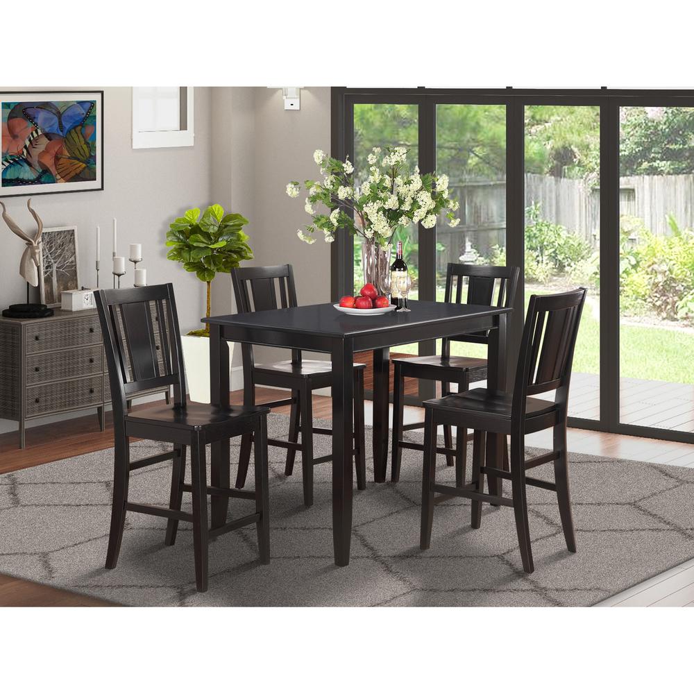 5  Pc  Counter  height  Table  set-high  Table  and  4  Stools. The main picture.