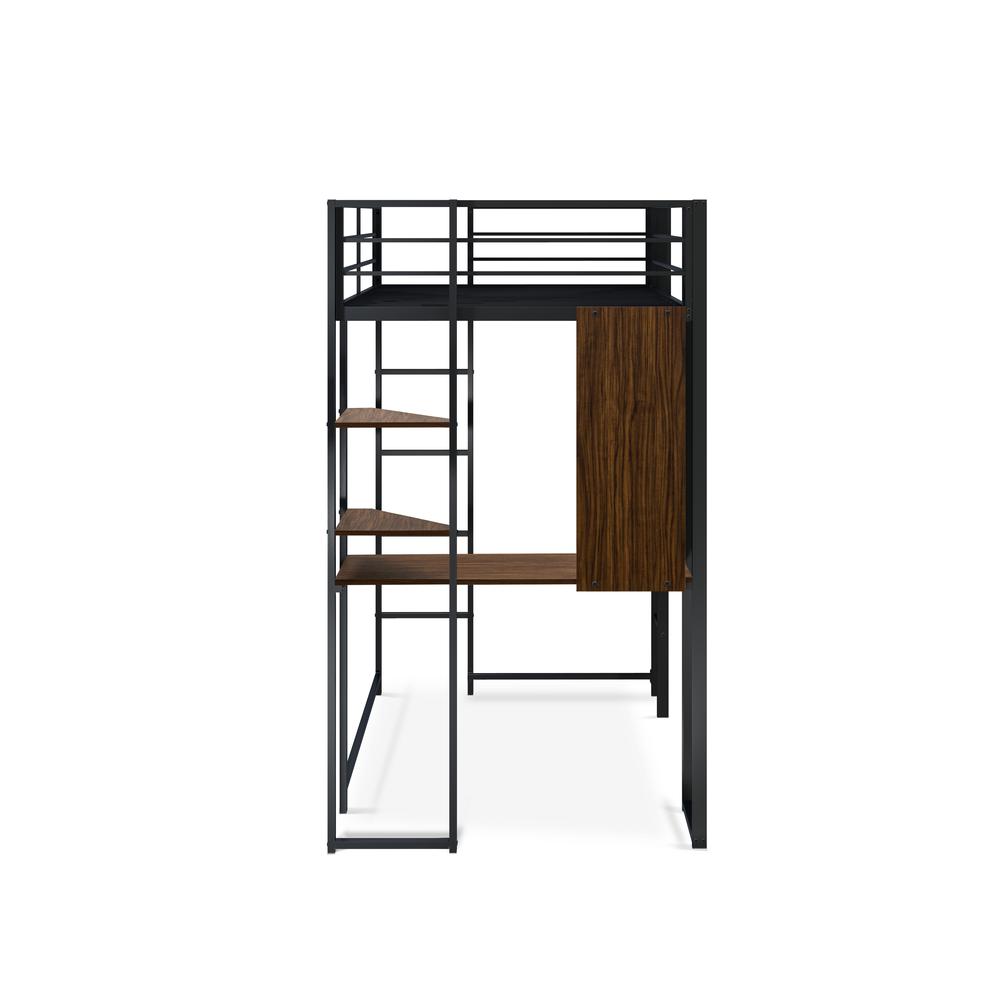 BUTLBLK Buckland Twin Loft Bed in powder coating black color. Picture 3