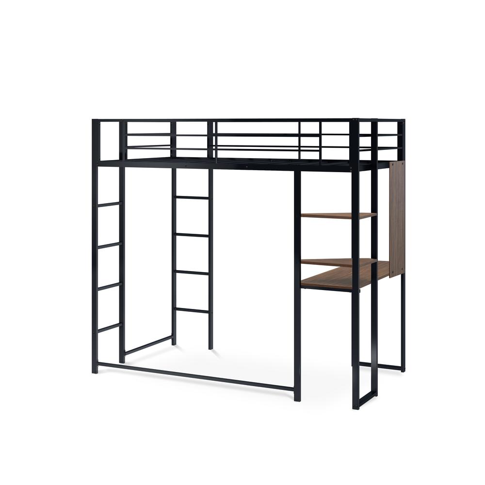 BUTLBLK Buckland Twin Loft Bed in powder coating black color. Picture 4