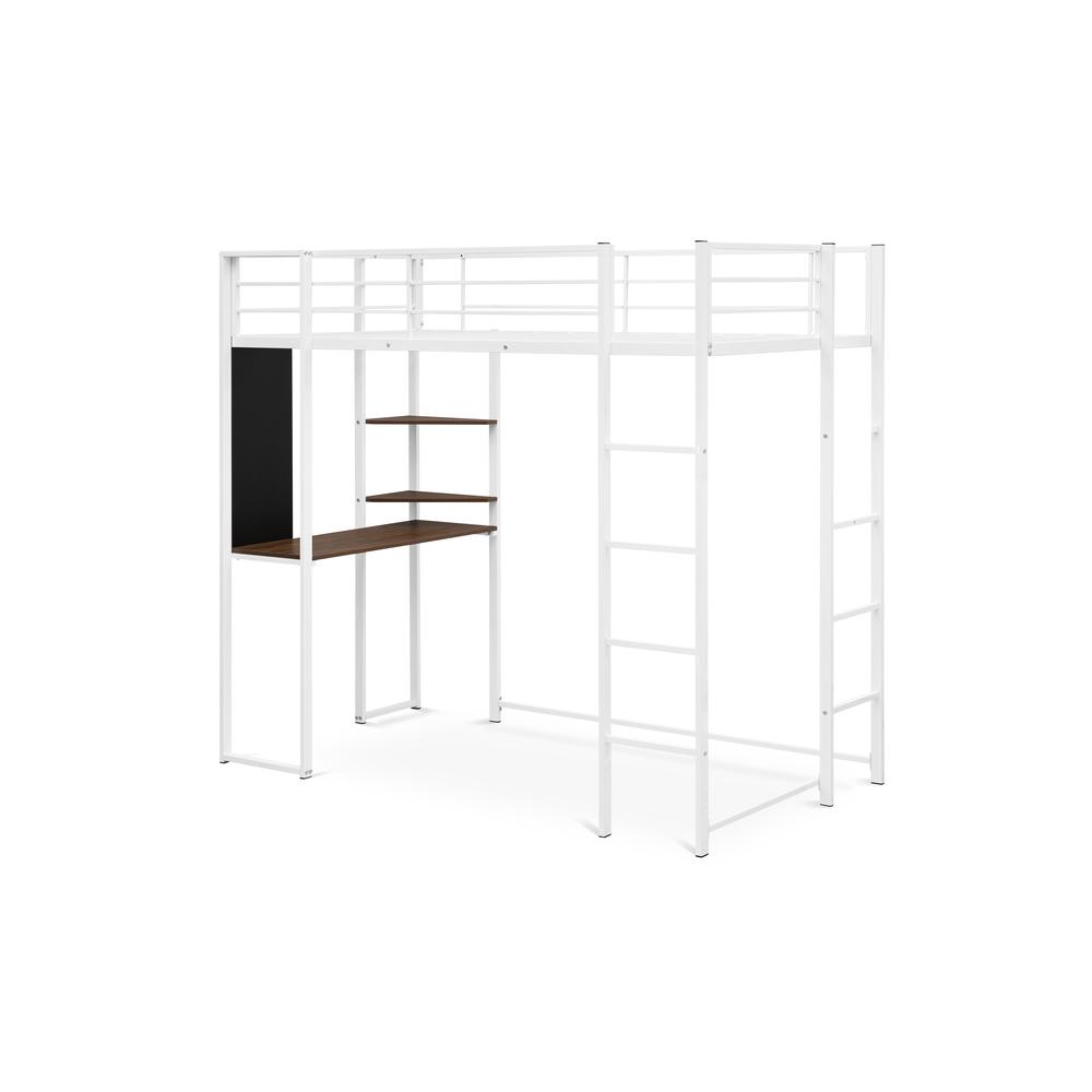 BUTLWHI Buckland Twin Loft Bed in powder coating white color. Picture 1