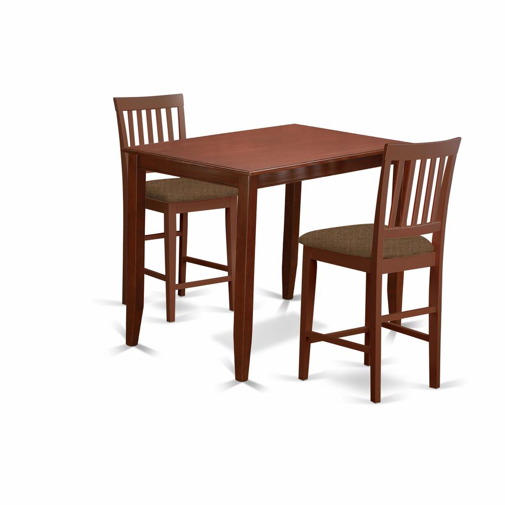 BUVN3-MAH-C 3 Pc Counter height Table set-Table and 2 Dinette Chairs.. Picture 1