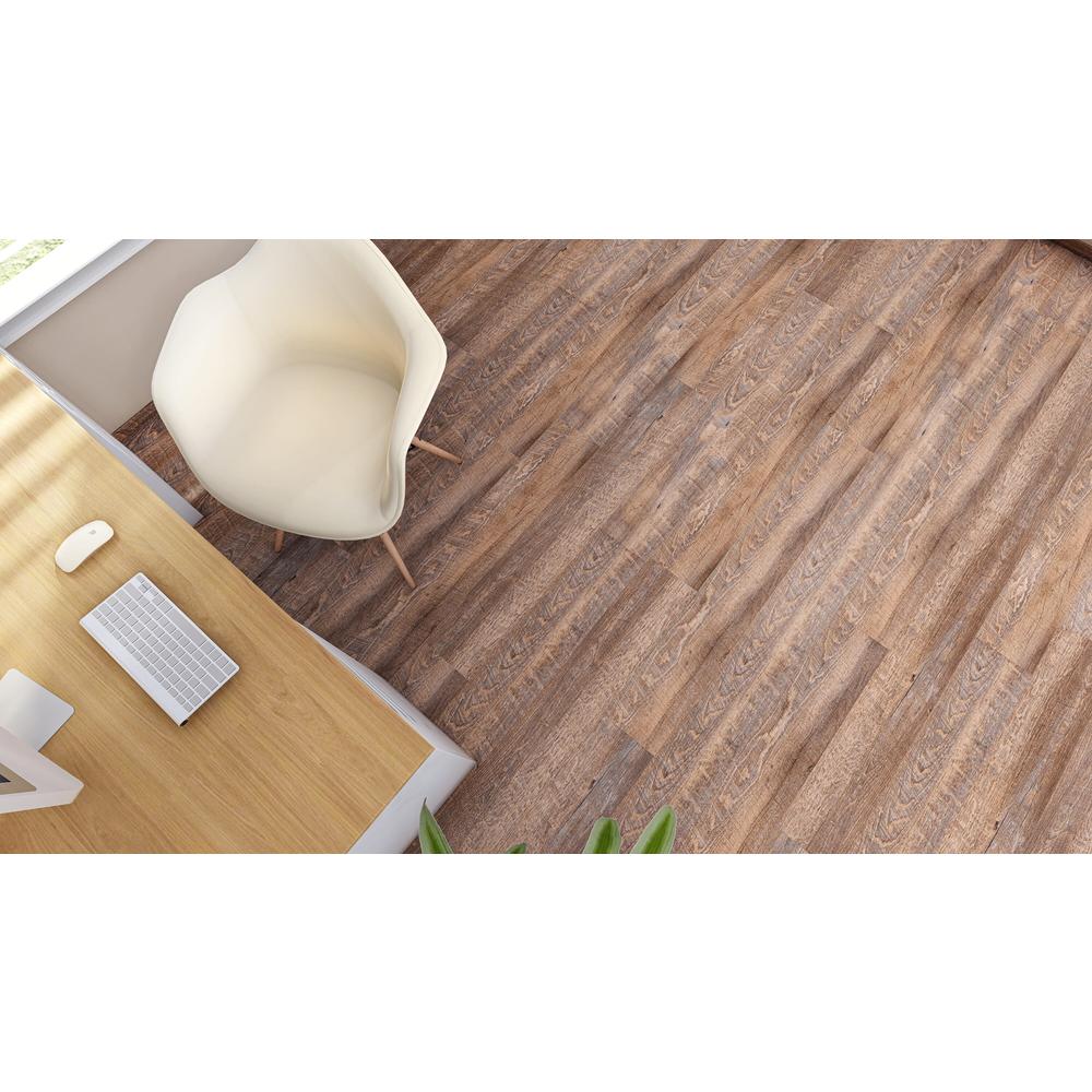 EVA Backing SPC Wood Flooring Planks, Golden Beige 4mm x 7" x 48" with 20mil Wear Layer and I4F Click Locking, 30 sq ft /Case. Picture 4
