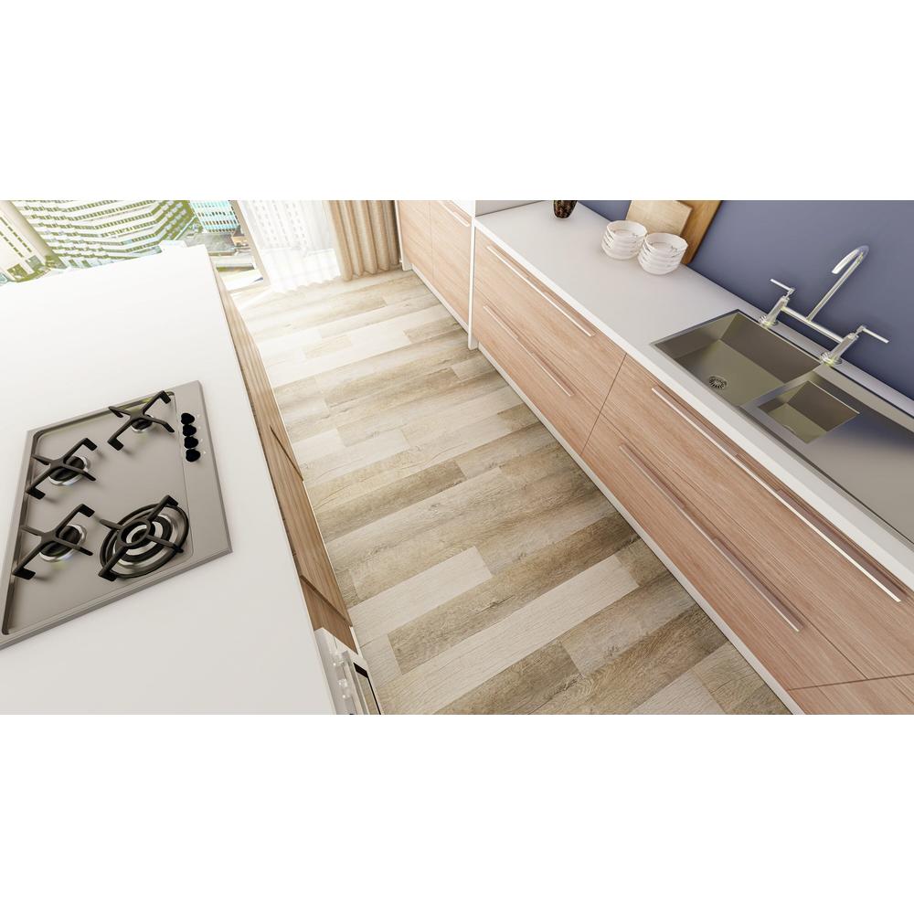 EVA Backing SPC Wood Flooring Planks, Surrey Beige 4mm x 7" x 48" with 20mil Wear Layer and I4F Click Locking, 30 sq ft /Case. Picture 4