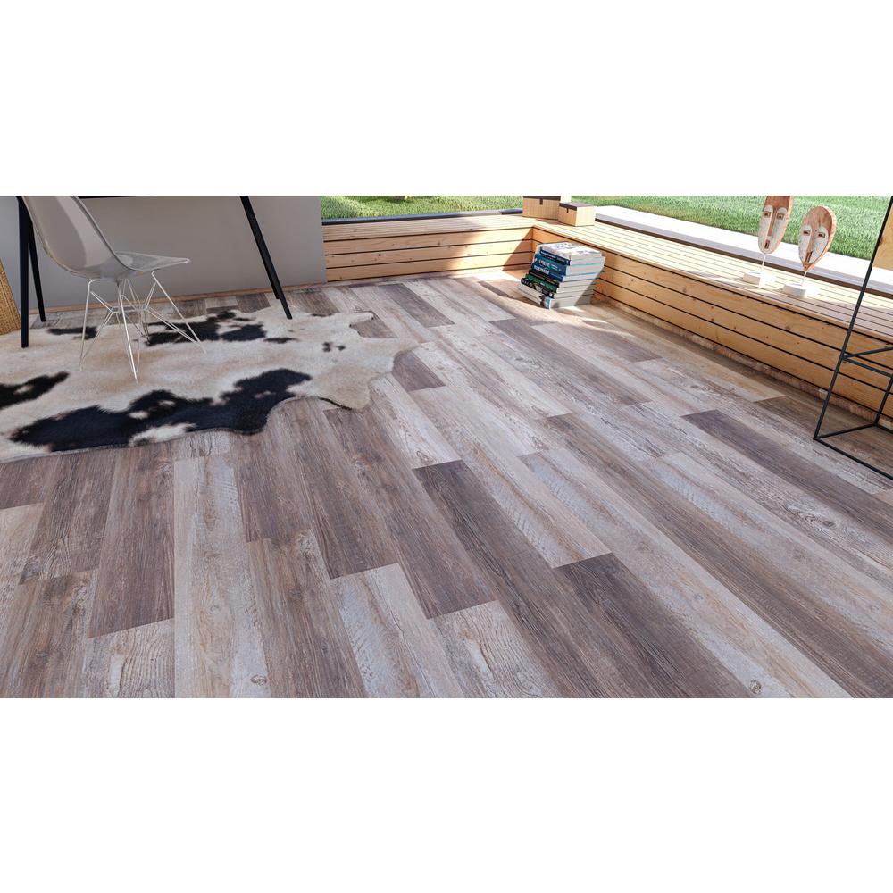 EVA Backing SPC Wood Flooring Planks, Taupe Gray 4mm x 7" x 48" with 20mil Wear Layer and I4F Click Locking, 30 sq ft /Case. Picture 4