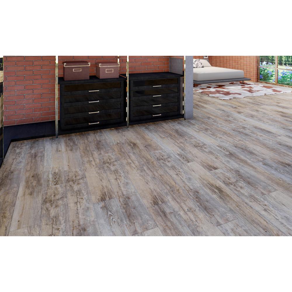 EVA Backing SPC Wood Flooring Planks, Polar Gray 4mm x 7" x 48" with 20mil Wear Layer and I4F Click Locking, 30 sq ft /Case. Picture 3