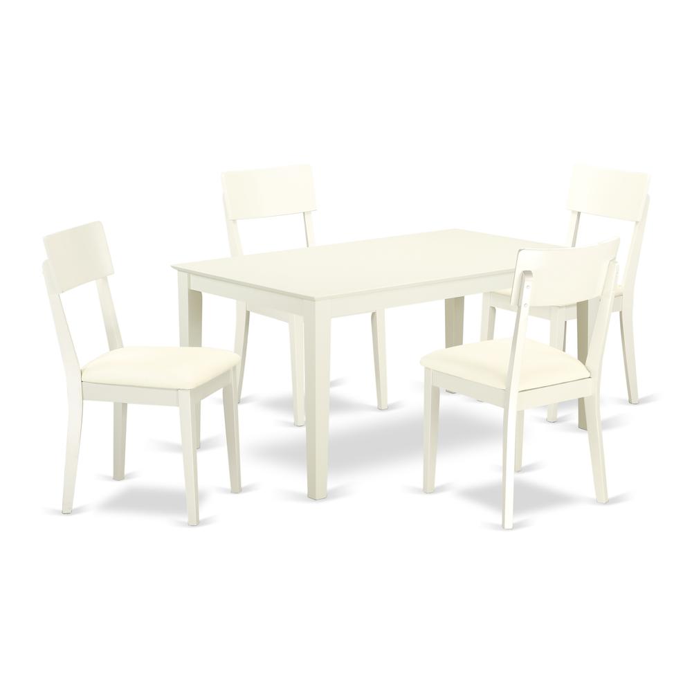 Dining Room Set Linen White, CAAD5-LWH-LC. Picture 1