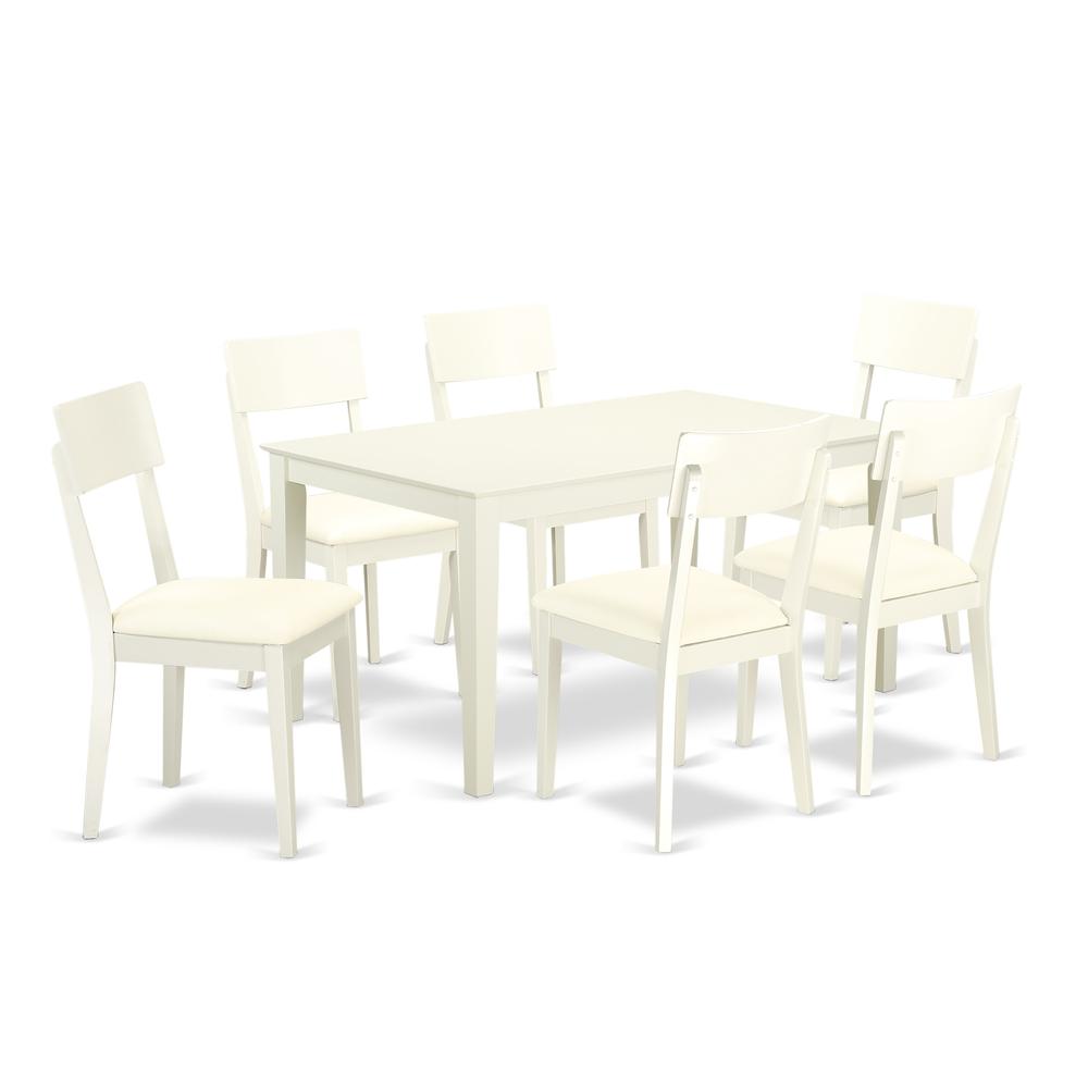 Dining Room Set Linen White, CAAD7-LWH-LC. Picture 1