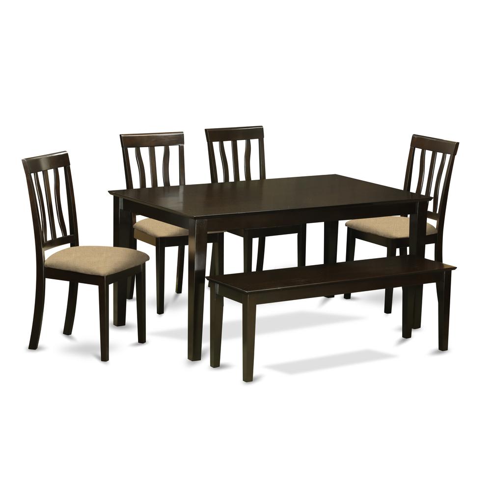 6  Pc  Dining  Table  with  bench  set-  Kitchen  Table  with  4  Chairs  plus  bench. Picture 1