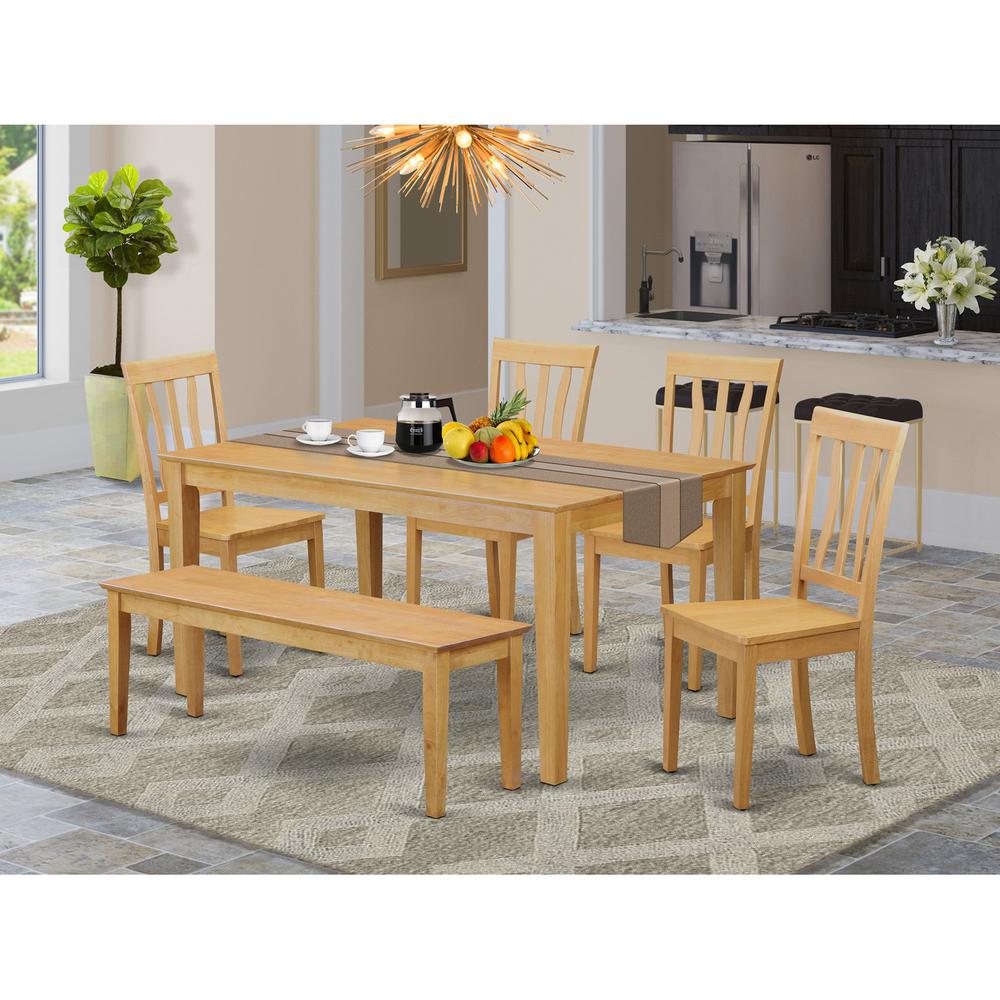6  PC  Table  and  chair  set  -  Kitchen  dinette  Table  and  4  Dining  Chairs  with  bench. Picture 1