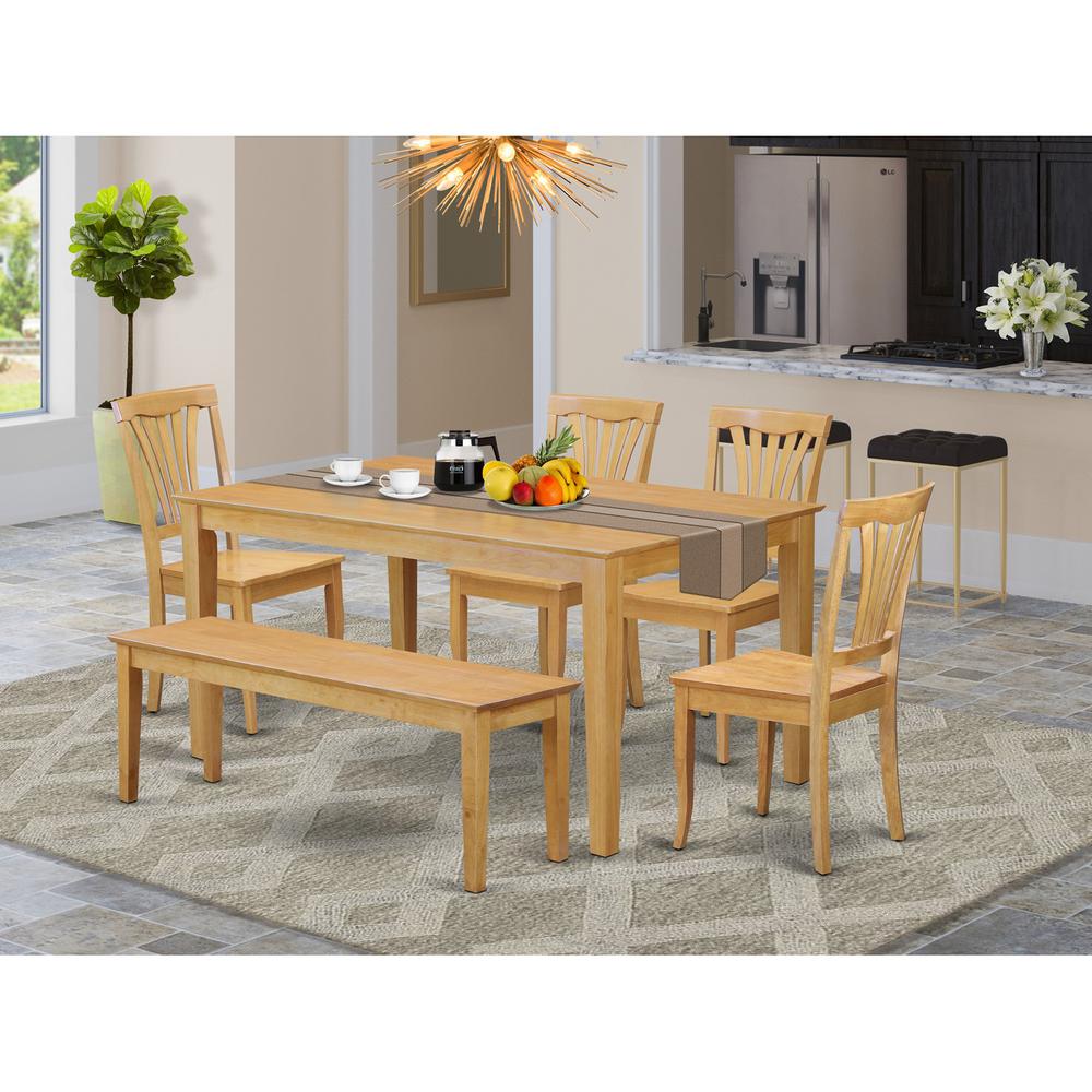 6-Pc  Kitchen  table  set  for  6  -  Kitchen  dinette  Table  and  4  Kitchen  Chairs  with  bench. Picture 1