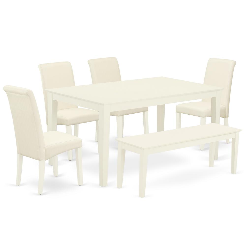 Dining Room Set Linen White, CABA6-LWH-01. Picture 1