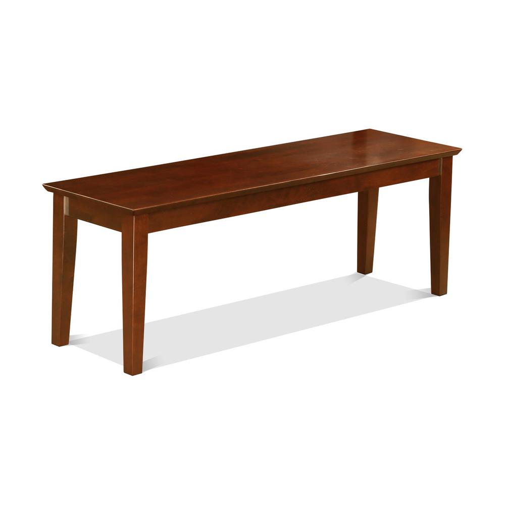 Capri  bench  with  wood  seat  in  Mahogany. Picture 1