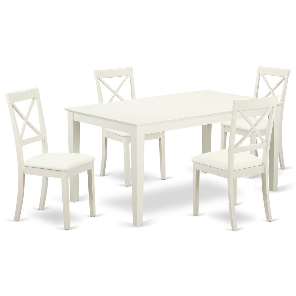Dining Room Set Linen White, CABO5-LWH-LC. Picture 1