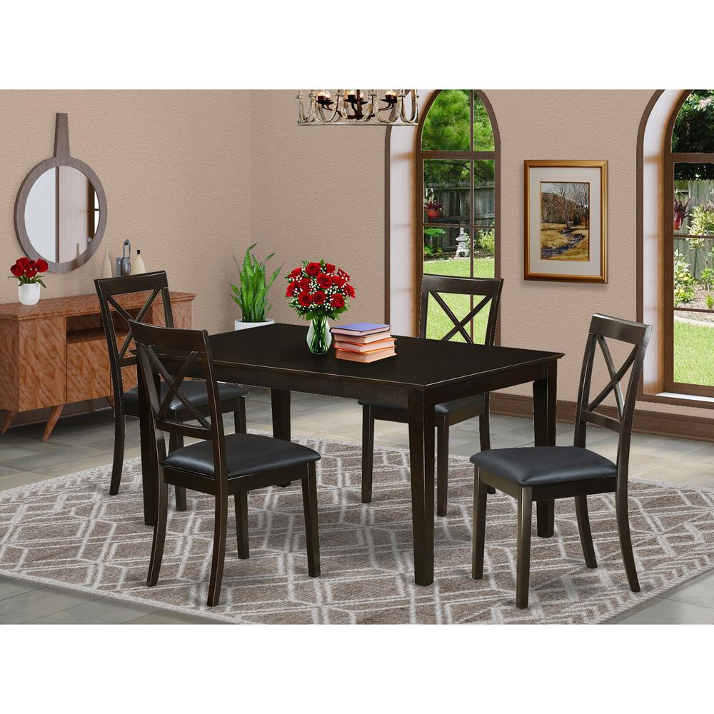 5  Pc  Dining  room  set-  Top  Dining  Table  and  4  Leather  Dining  Chairs. Picture 1